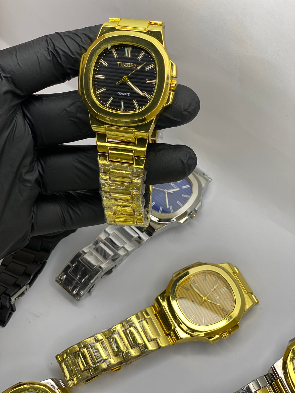 Men's Square Analogue Watch Golden + Black