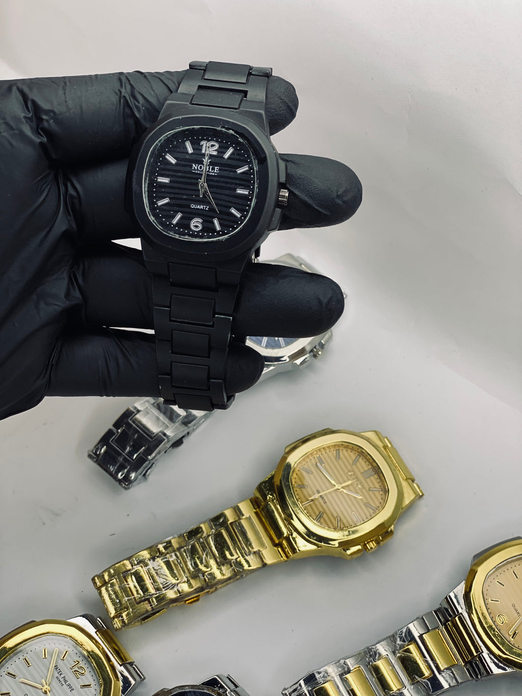 Men's Square Analogue Watch Black