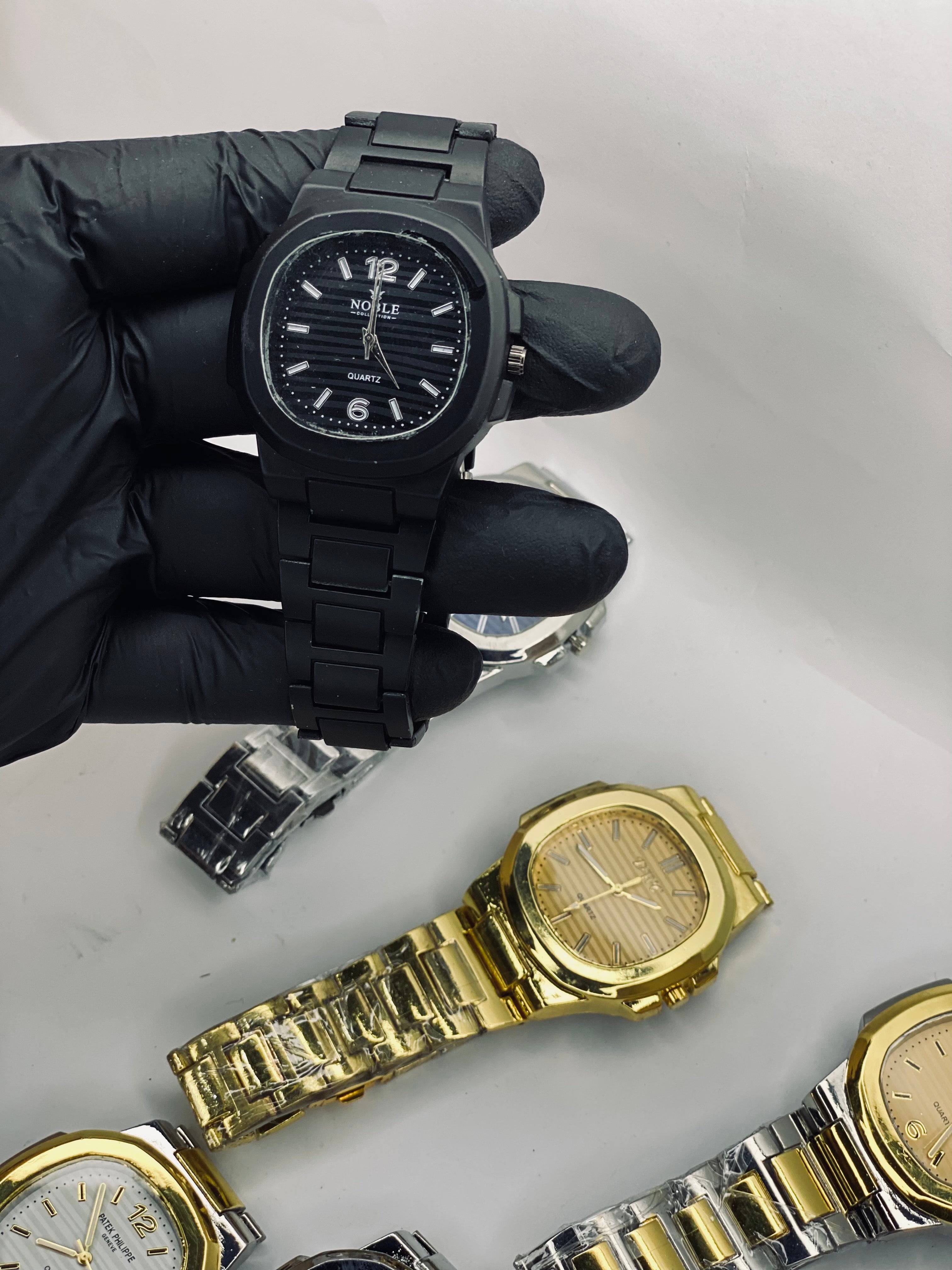 Men's Square Analogue Watch Black