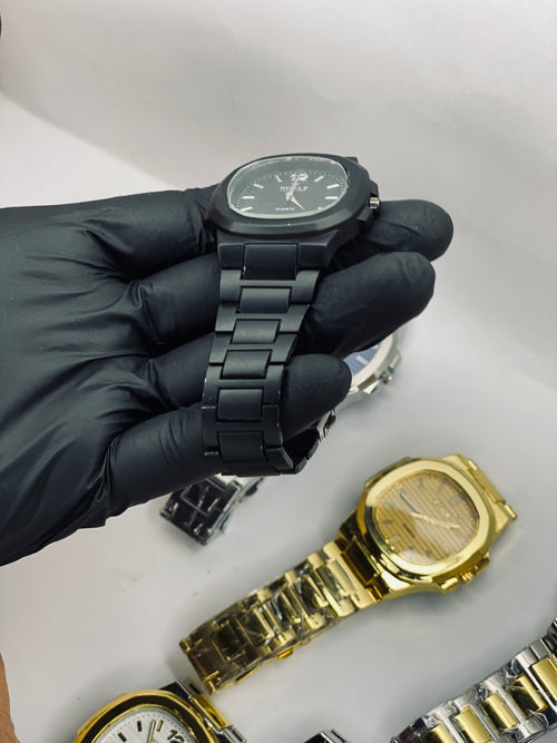 Men's Square Analogue Watch Black